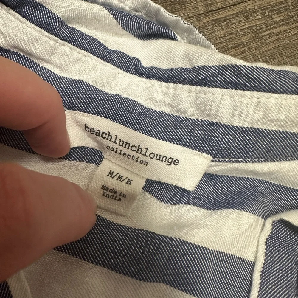 beachlunchlounge Blue and White Striped Blouse - Picture 2 of 2